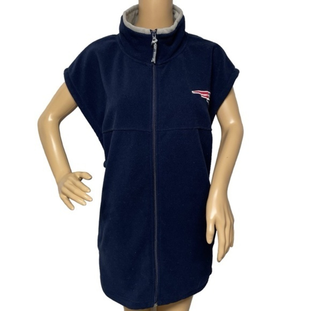N.E. Patriots Women’s Navy 2X NFL Team Apparel Full Zip Fleece Vest in EUC